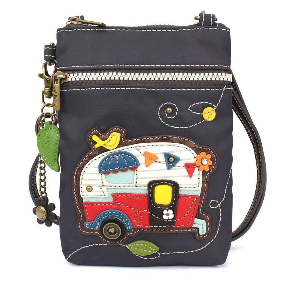 Crossbody Rfid Cell Phone Purse - Nylon/Faux Leather Multicolor Handbag B)